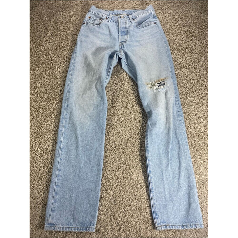 Levis 501 Jeans Womens 25 Light Wash Denim Button Fly 150th Anniversary Edition
